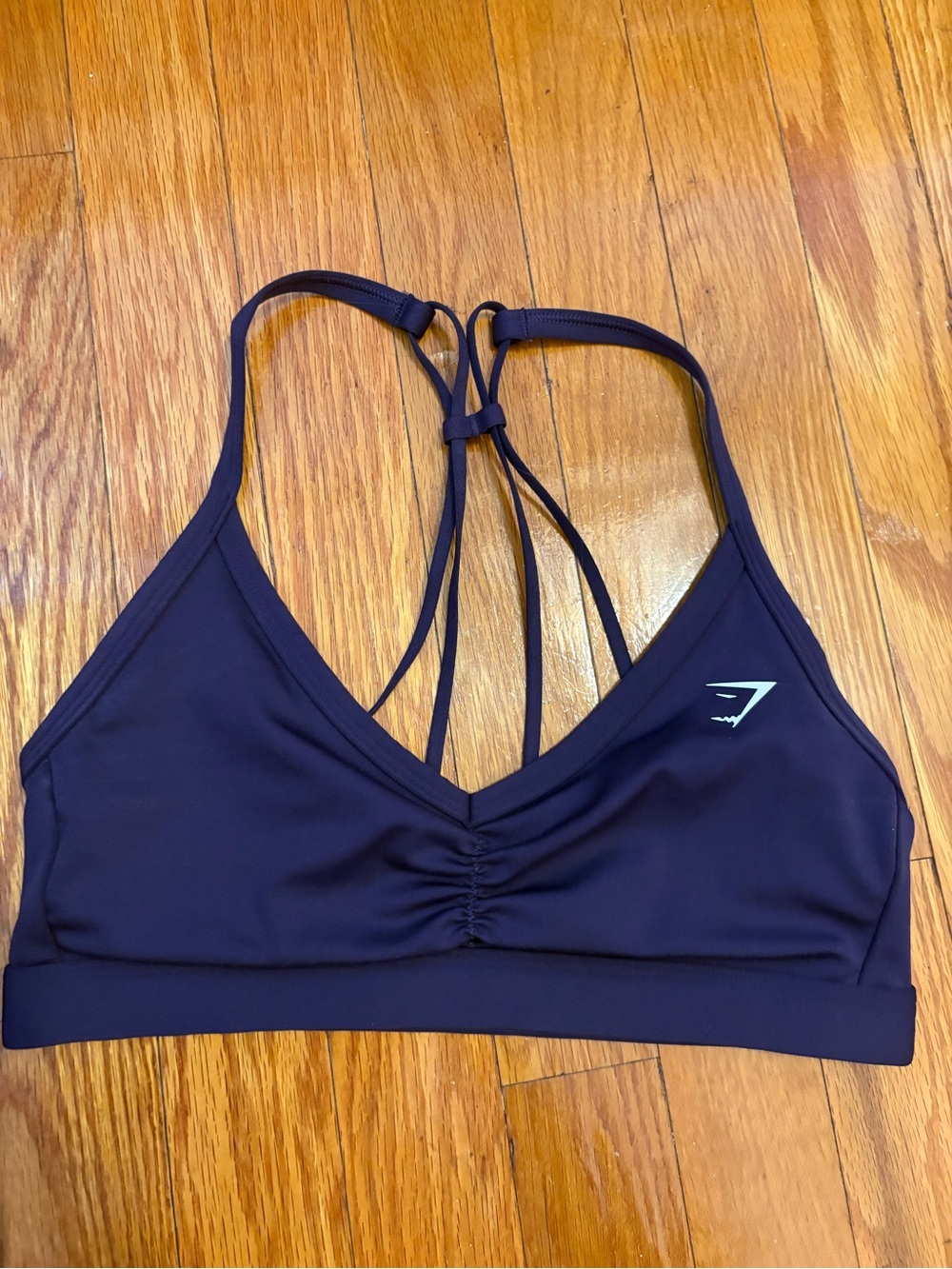 Gymshark Strappy V-Neck Sports Bra in Dark Purple